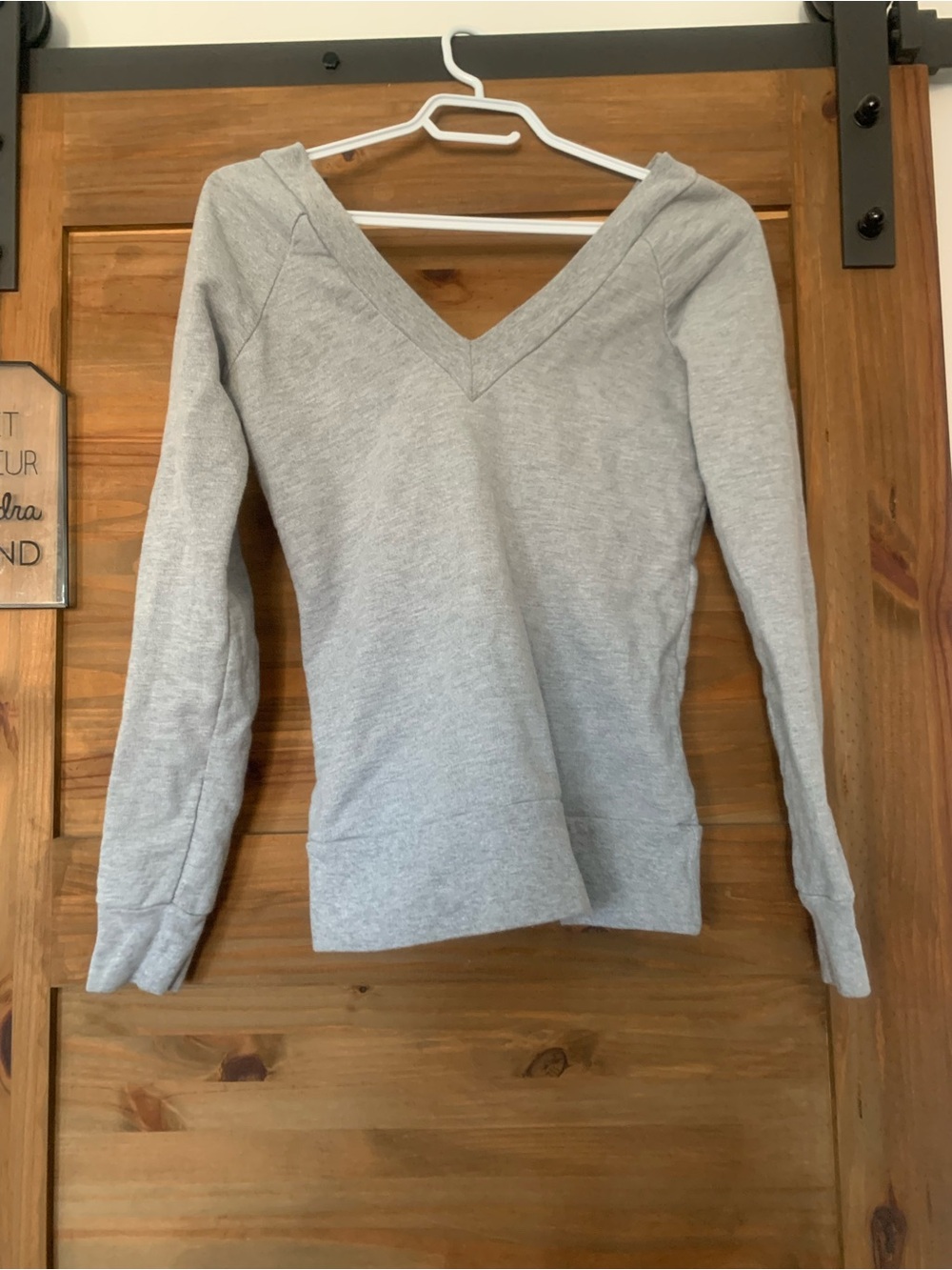Gray V-Neck Women's Top - Classic Everyday Pullover by François Beauregard
